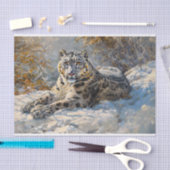 Sneeuw Luipaard Slapen in de sneeuw Decoupage Tissuepapier (Craft)