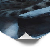 Sneeuw Luipaard & Volle Maan Perfect Poster (Hoek)