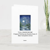 Sneeuw Maan Winter Nacht Landschap Art Note Kaart (Achterkant)