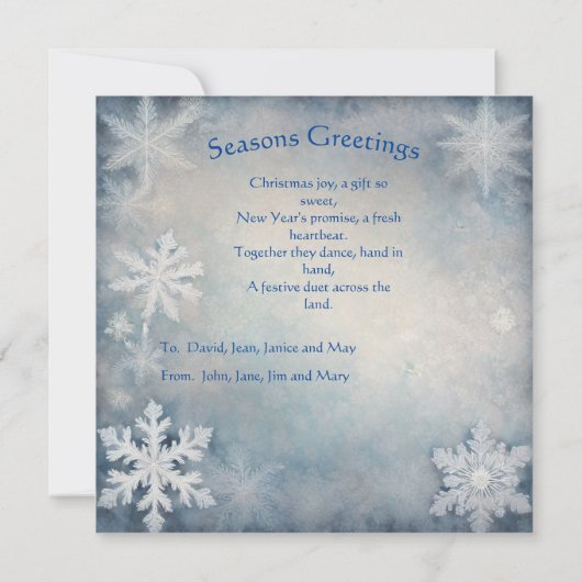 Sneeuw Man: Gepersonaliseerde Retro Kerst Kaart (Achterkant)