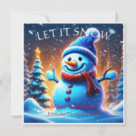 Sneeuw Man: Gepersonaliseerde Retro Kerst Kaart