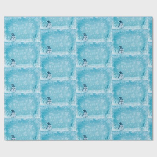 Sneeuw Man Kerst Wrapping Papier (Vlak)