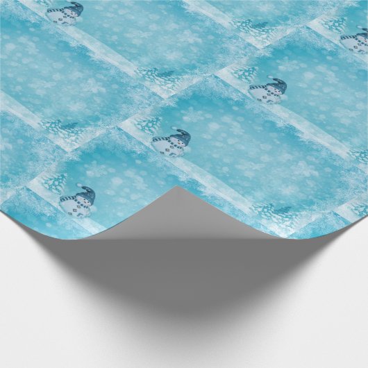 Sneeuw Man Kerst Wrapping Papier (Hoek)