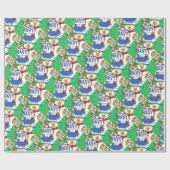 Sneeuw Man, Navy, Cadeaupapier (Vlak)