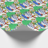Sneeuw Man, Navy, Cadeaupapier (Hoek)