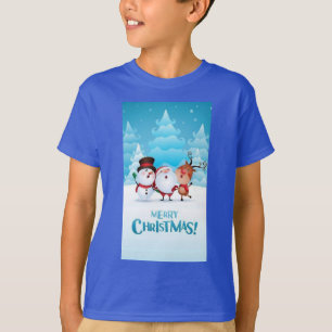 Sneeuw Man rendier, Santa vrolijk kerstfeest T-shirt