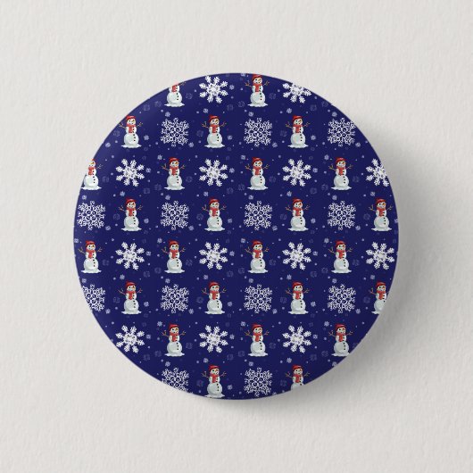 Sneeuw Man Ronde Button 5,7 Cm (Voorkant)