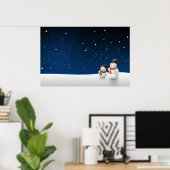 Sneeuw Man Sneeuwkind Poster (Thuiskantoor)