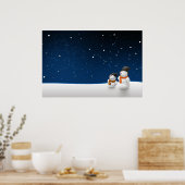 Sneeuw Man Sneeuwkind Poster (Keuken)
