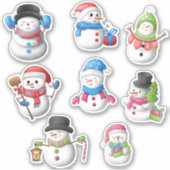 Sneeuw Man Sublimatie Clipart Sticker (Voorkant)