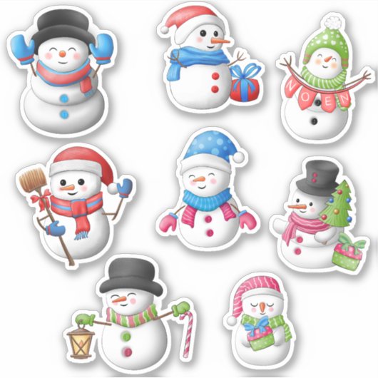Sneeuw Man Sublimatie Clipart Sticker (Voorkant)