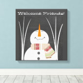 Sneeuw man teken canvas afdruk (Insitu (Houten vloer))