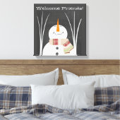 Sneeuw man teken canvas afdruk (Insitu (Slaapkamer))