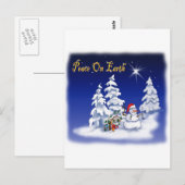 sneeuw - man vrede op aarde briefkaart (Voorkant / Achterkant)