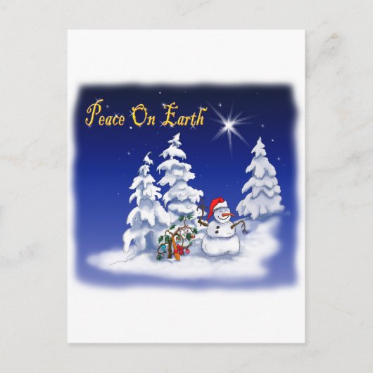 sneeuw - man vrede op aarde briefkaart (Voorkant)