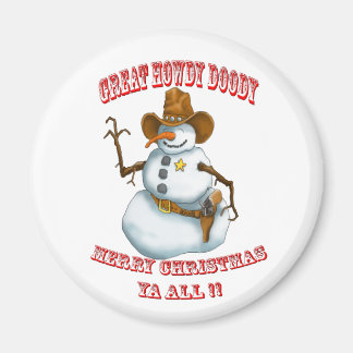sneeuw man westerne cowboy sherriff magneet