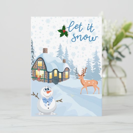 Sneeuw mannen feestdagenkaart (Staand voorkant)