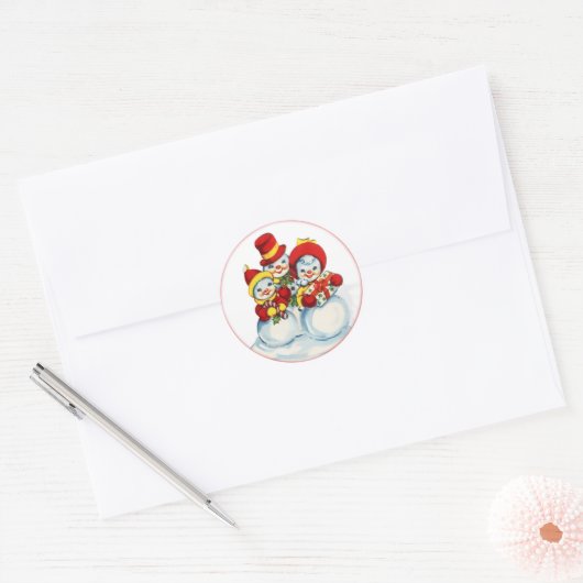 sneeuw mensen Kerst sticker (Envelop)