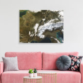 sneeuw, mist en lage wolken in western Europa Canvas Afdruk (Insitu (Woonkamer))