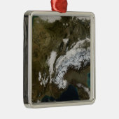 sneeuw, mist en lage wolken in western Europa Metalen Ornament (Rechts)