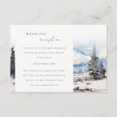 Sneeuw Mountain Ski Landschap Wedding Receptie Informatiekaartje (Voorkant)