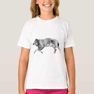 Sneeuw-nacht sluimering, zachte hond t-shirt