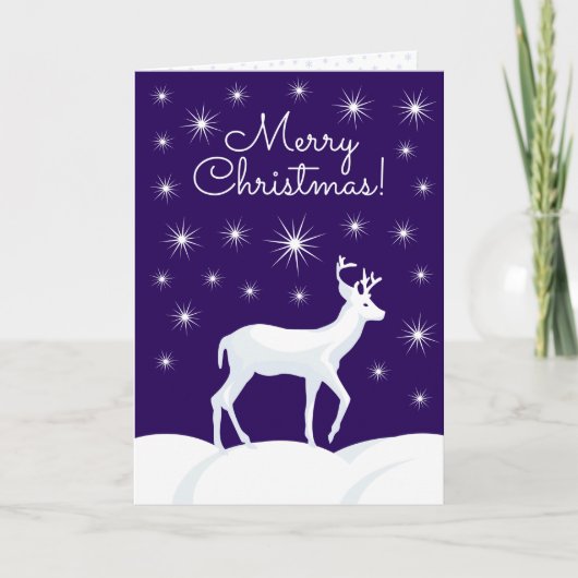 Sneeuw Night Star Sky Feestdagen Kaart (Voorkant)