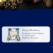 Sneeuw Nordic Winter Scene Waterverf Kerst