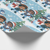 Sneeuw Oorlog-Kerstmis Verpakking Papier (Hoek)