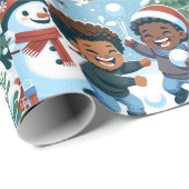 Sneeuw Oorlog-Kerstmis Verpakking Papier (Rol Hoek)