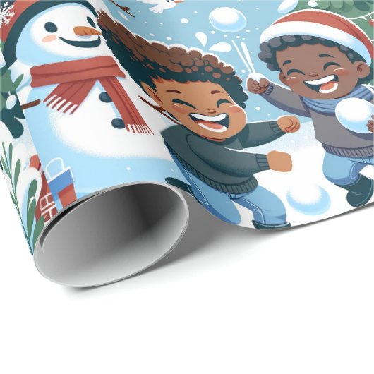 Sneeuw Oorlog-Kerstmis Verpakking Papier (Rol Hoek)