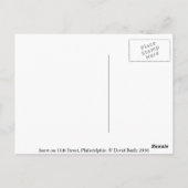 Sneeuw op 11th Street, Philadelphia. Briefkaart (Achterkant)