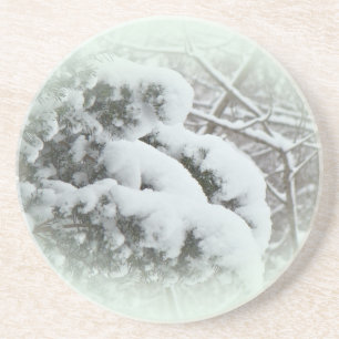 Sneeuw op Arbor Vitae Zandsteen Onderzetter