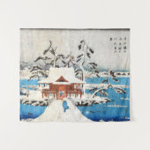Sneeuw op Benzaiten Shrine in Inokashira Pond ukiy Wandkleed (Voorkant (horizontaal))