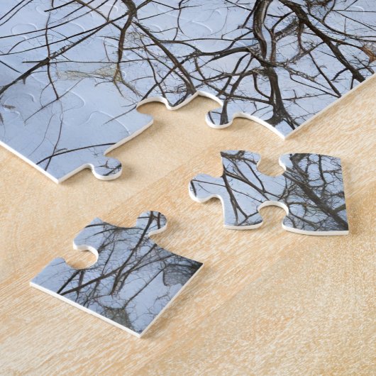 Sneeuw op boom Winter Art Natuur Puzzel Legpuzzel (Zijkant)