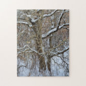 Sneeuw op boom Winter Art Natuur Puzzel Legpuzzel (Verticaal)