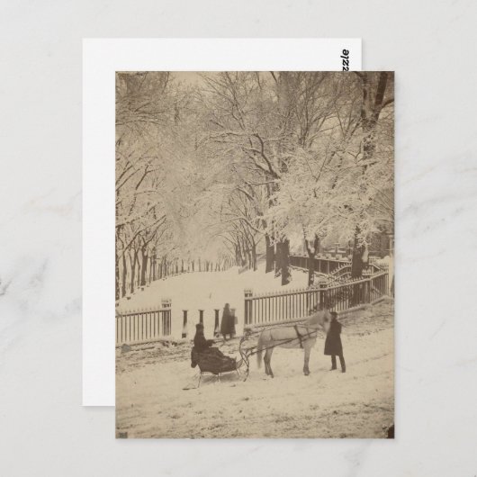 Sneeuw op Boston Common Briefkaart (Voorkant / Achterkant)