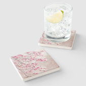 Sneeuw op Cherry Blossom 4 x 4 inch Onderzetter ka (Zijkant)