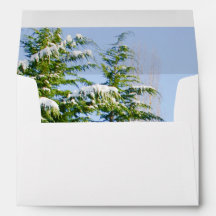 sneeuw op de bomen, je retouradres,