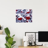 Sneeuw op de Europese Bergen Ash Berries, Utah. Poster (Thuiskantoor)