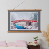 Sneeuw op de heilige brug bij Nikkô, Hasui Hangend Wandkleed (Slaapkamer)
