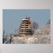 Sneeuw op de Pagoda Poster (Voorkant)