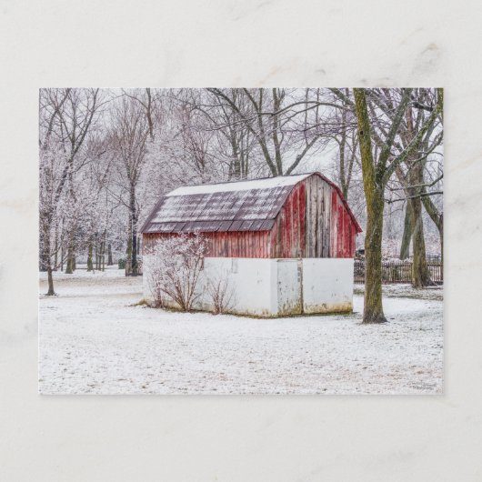 Sneeuw op de zwarte schuur na de Kaart (Voorkant)