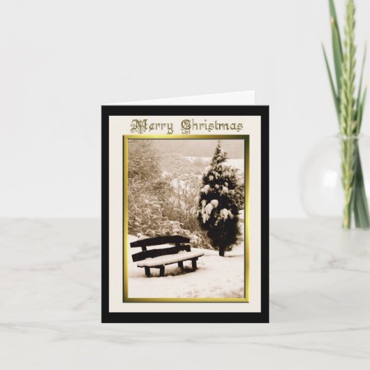 Sneeuw op een bank Christmas Wenskaart Feestdagen Kaart (Voorkant)