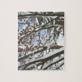 Sneeuw op een Japanse Maple — Legpuzzel