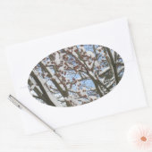 Sneeuw op een Japanse Maple — Ovale Sticker (Envelop)