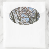 Sneeuw op een Japanse Maple — Ovale Sticker (Tas)