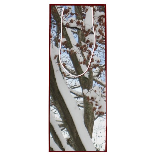 Sneeuw op een Japanse Maple — Wijn Cadeautas (Achterkant)