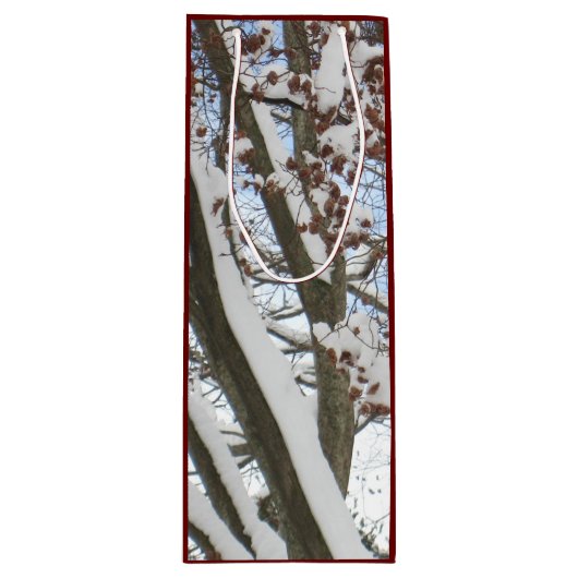 Sneeuw op een Japanse Maple — Wijn Cadeautas (Voorkant)