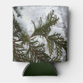 Sneeuw op Evergreen Branches Blikjeskoeler (Voorkant)